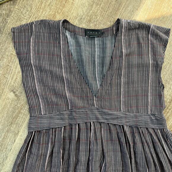 Hatch The Paulina Maternity Dress Brown Printed Crepe Comfortable V-Neck Silk - Picture 4 of 5